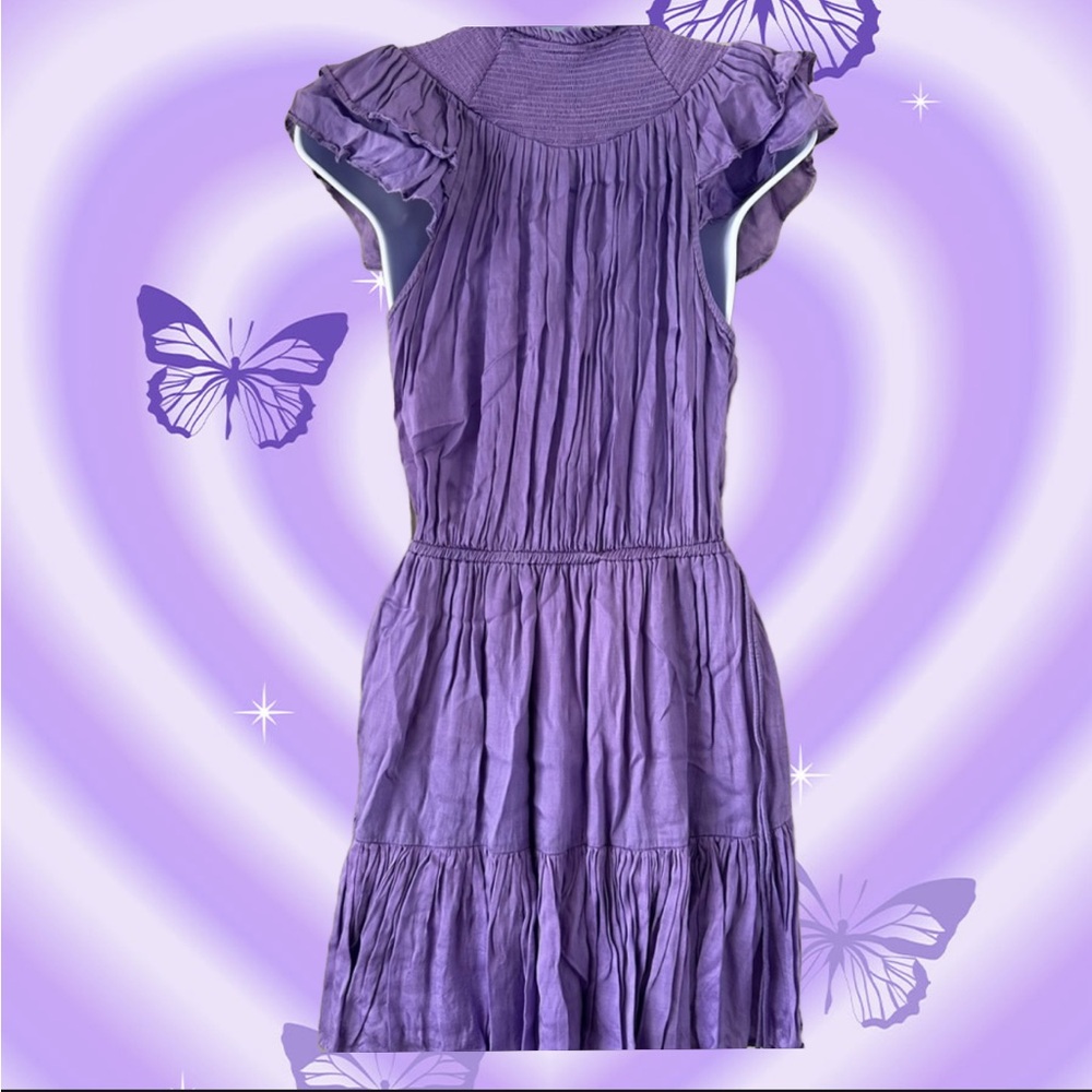 Purple ruffle minidress - Picture 2 of 2